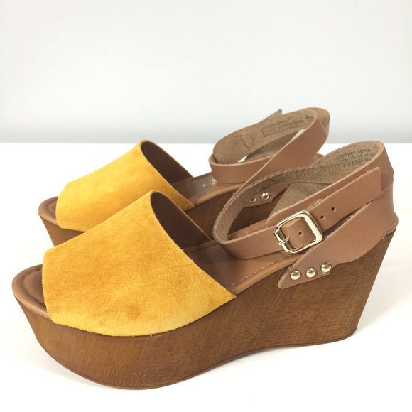 Seychelles forward wedge mustard sandals Sz 7 - Picture 5 of 7
